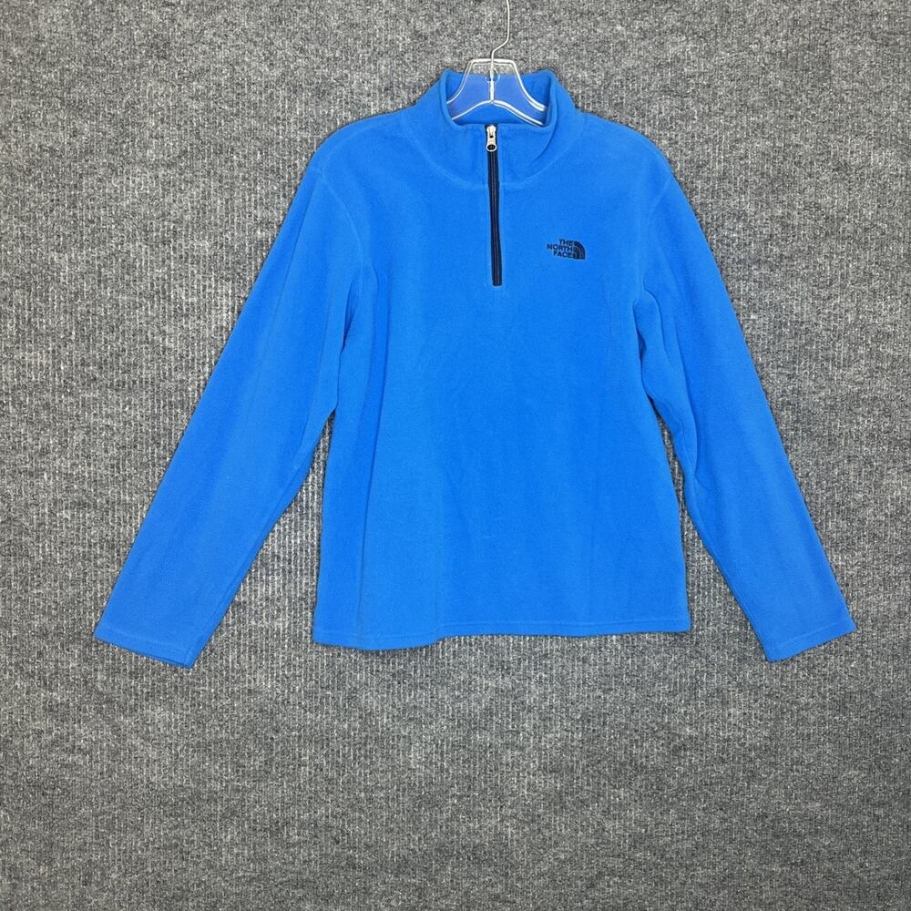 The North Face Boys Fleece Jacket Size XL Blue 1/4 Zip Outdoor Hiking Polartec